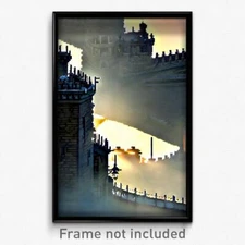 Pixel Art Poster - Frightening Fortifications (8 Bit Video Game Print)