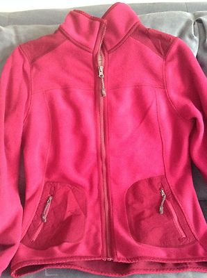 GREEN TEA BRAND WOMENS ROSE (RASPBERRY) MICROFLEECE ZIP JACKET SIZE SMALL - NEW