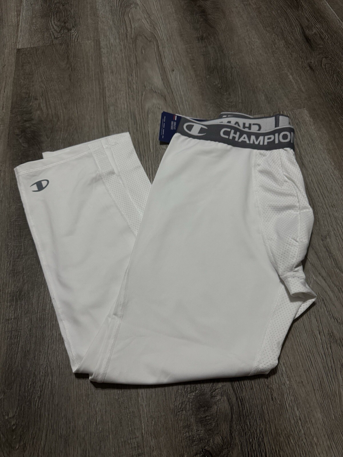 Champion Men's Large White Compression Dri-Fit Gym Leggings