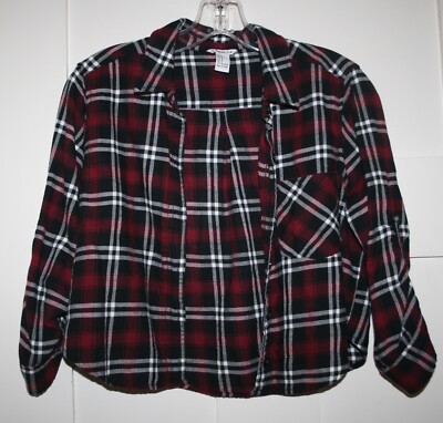Forever 21 Cropped Plaid 3/4 Sleeve 