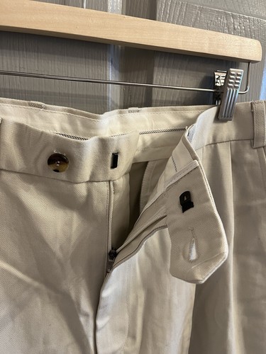 Pantalone uomo M&S W36 L29 Stone con risvolti 100% cotone vintage nuovo - Foto 7 di 11