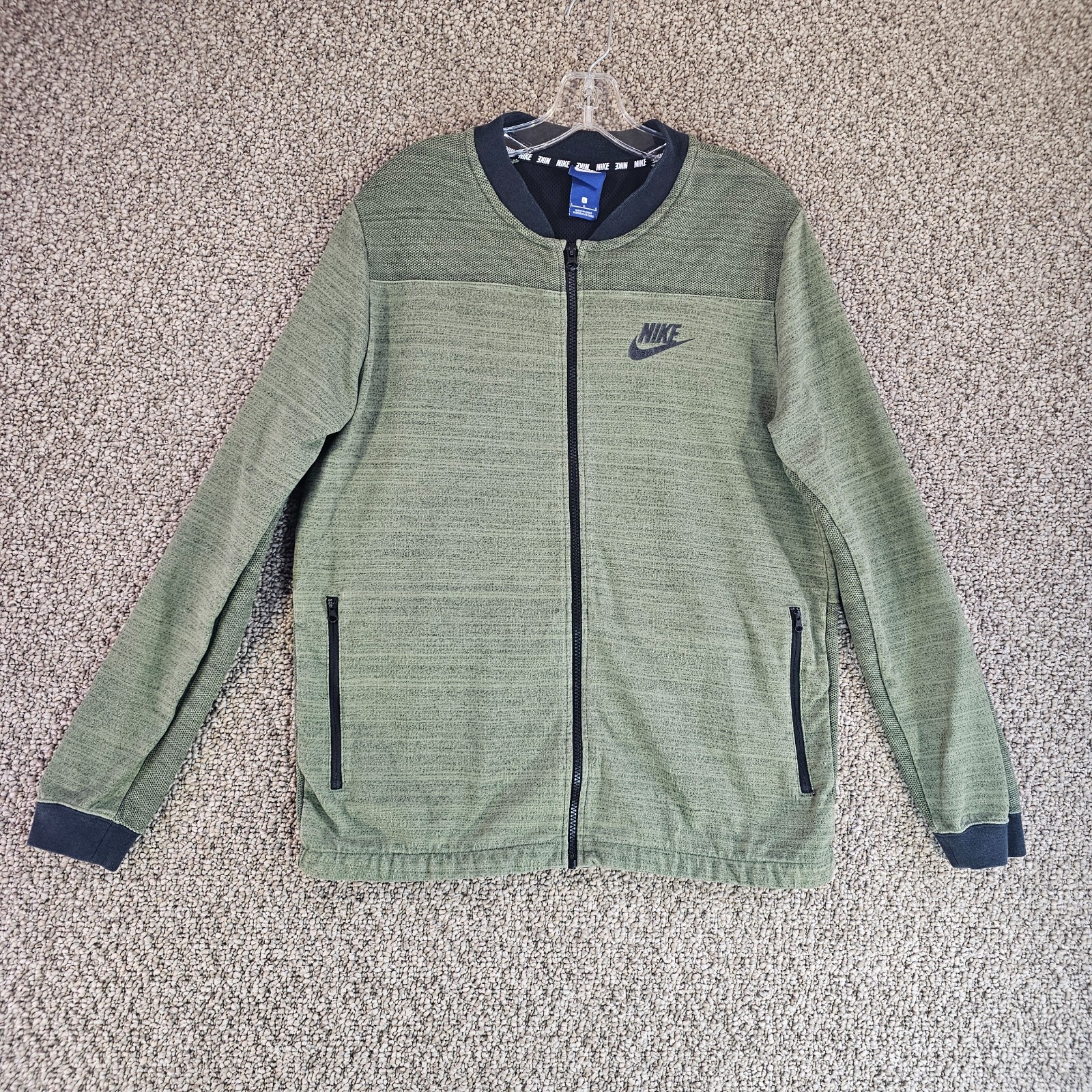 SACAI X NIKE Giacca Nike uomo grande (misure medie) manica lunga full zip tasche verde