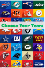 12 NFL Football Cards - Choose Your Team