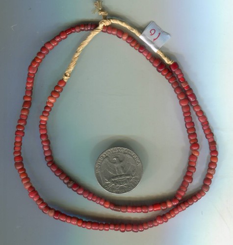 African Trade beads Vintage Antique Venetian old glass white heart beads
