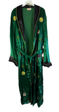 Deadstock Vintage 80s Kimono Robe XL Silk Satin Belt Deco Oriental