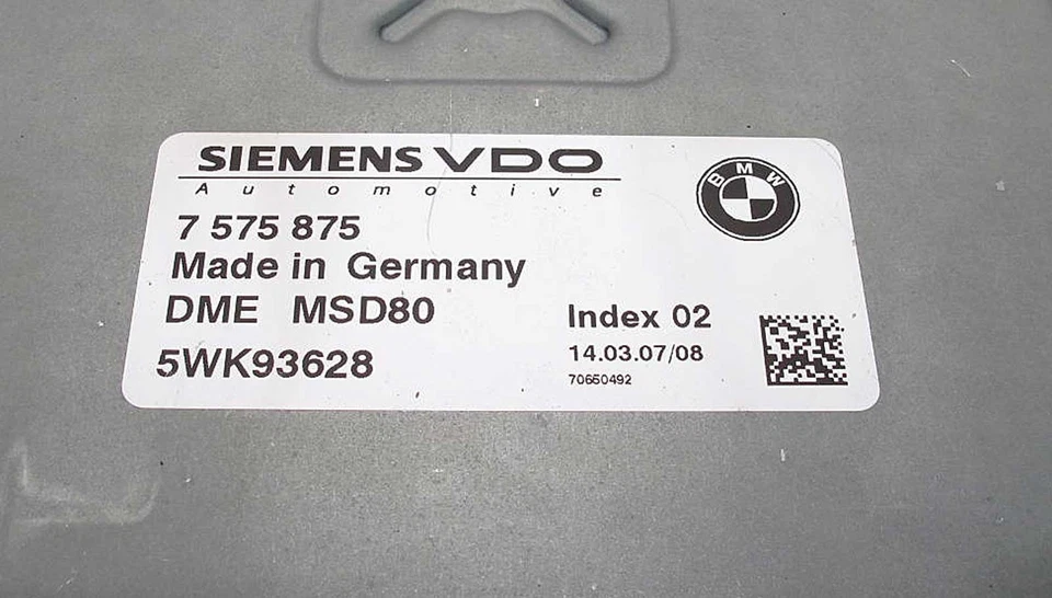 BMW N54 N54T 6 cilindros turbo motor computadora cerebro ECU DME Siemens MSD80 2007-2011 Foto 3 de 3
