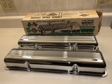NOS Cal Custom Chrome Valve Covers HOT ROD SBC Chevy 327 350 400 GASSER NEW GM
