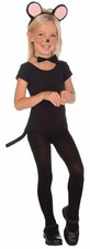 Mouse Set Ears Tail Tie Animal Black Fancy Dress Halloween Costume Accessory Kit