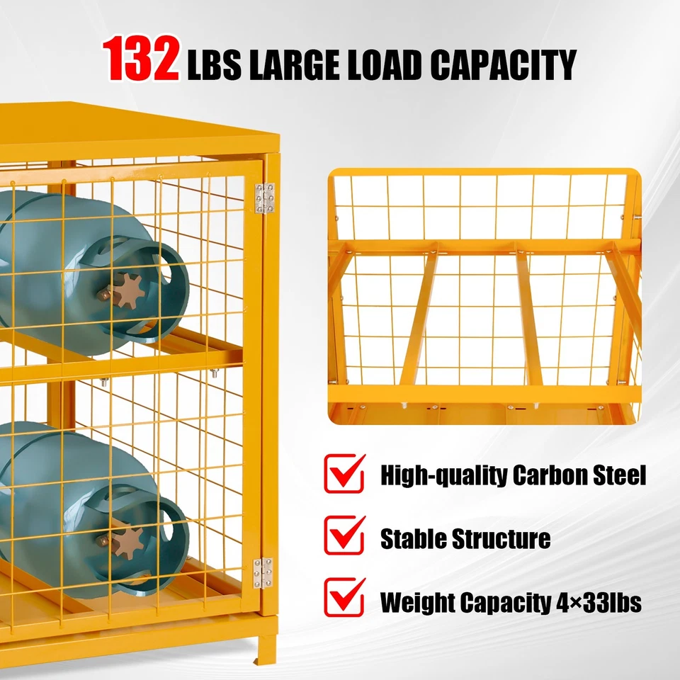 Caja de almacenamiento de tanque de propano, gabinete de almacenamiento de cilindro horizontal de 30x30x35 pulgadas Foto 3 de 4