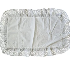 Vintage White Battenburg Lace 1 King Pillow Sham White Crown Crafts Inc. USA New