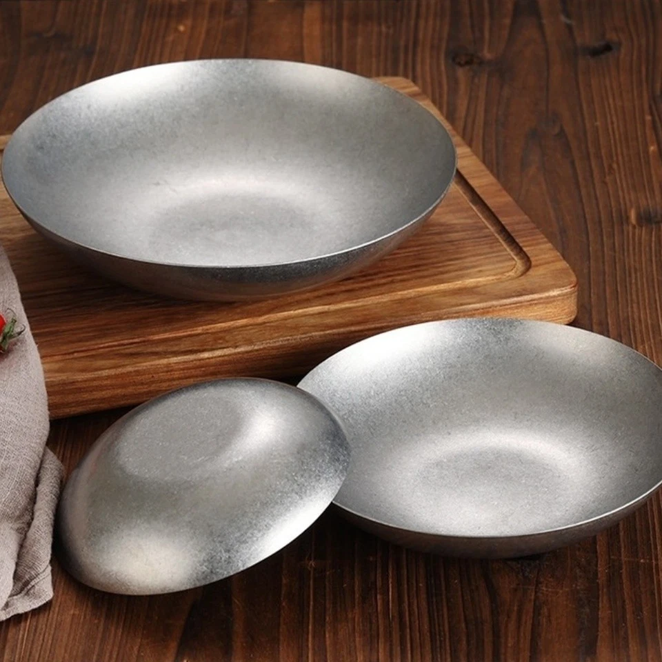 Stainless Steel For Salad Plate 304 Grade Round Deep Dish for Daily Food - Image 2 of 4
