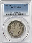 1892-S Barber Half Dollar : PCGS VG08