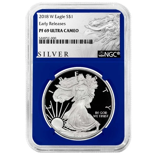 2018-W Proof $1 American Silver Eagle NGC PF69UC ALS ER Label Blue Core