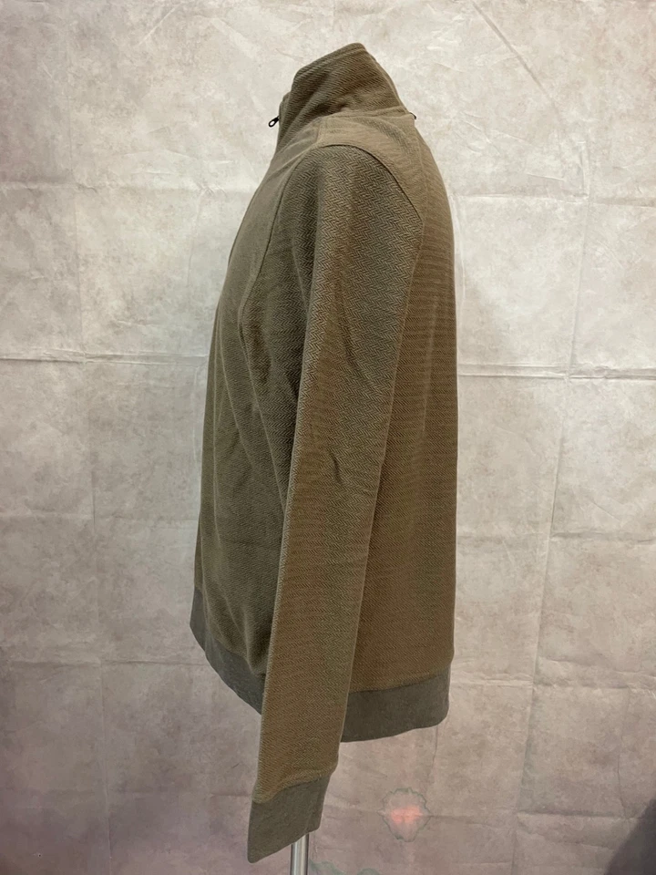 Pullover Billy Reid Para Hombre 1/3 Cremallera Verde Oliva Manga Larga Talla M Foto 2 de 4