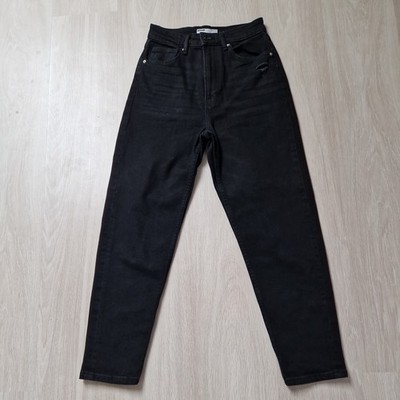 bershka Jeans Damen Hose Denim Jeanshose Gr. EU 36 Baumwolle Schwarz 