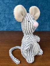 Russ Berrie Home Buddies Sniffy Blue Striped Mouse Terrycloth Mini Plush 7