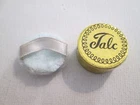 Vintage Barbie ~ Gold Talc Powder Box and Blue Powder Puff