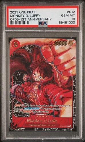 One Piece OP05 Monkey D. Luffy 1st Anniversary ST01-012 PSA 10 Gem Mint English