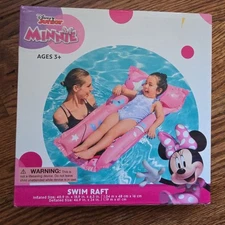 Disney Minnie Mouse Swim Raft Float Floatie Swimming Pool Pink - 40" x 18"