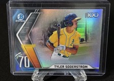 Topps 2022 Bowman Chrome Scouts Top 100 Tyler Soderstrom A's Card #BTP-70