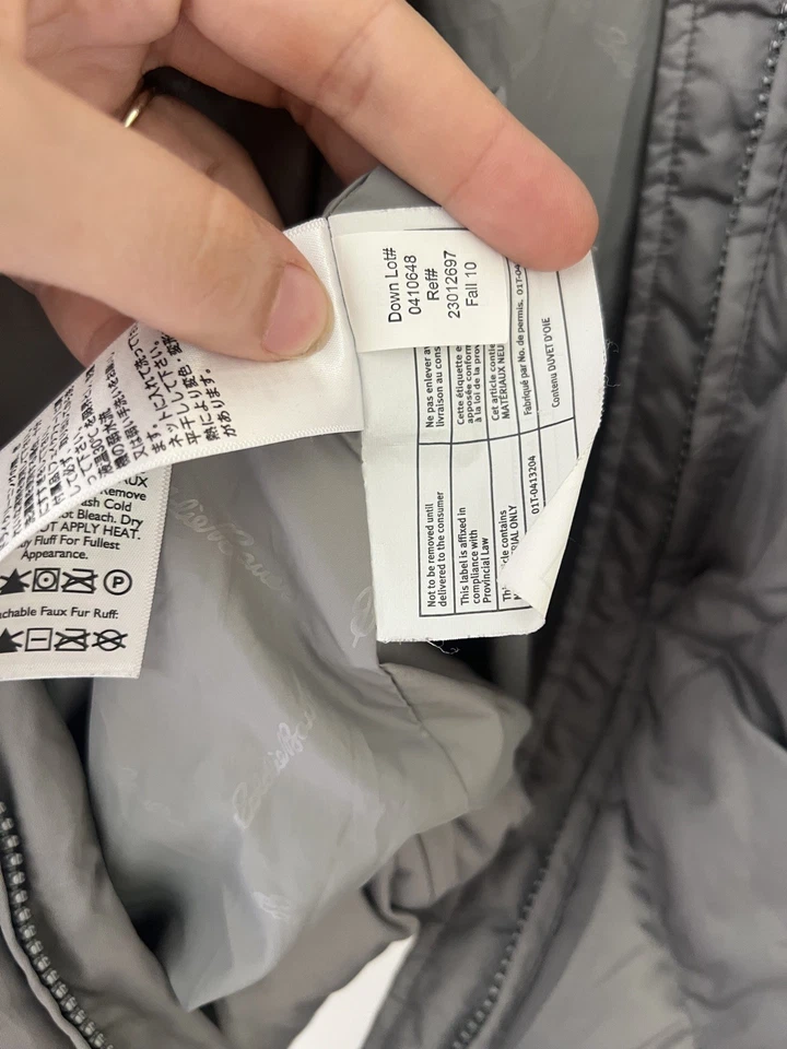 Abrigo Eddie Bauer Plumón de Ganso Mujer Ártico XXL Gris Parka Piel Sintética Forrada Capucha Foto 4 de 4