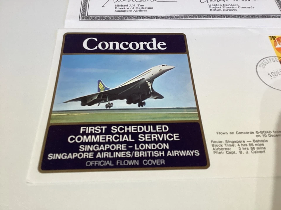 Concorde Cover Singapore Airlines First Commercial Service Singapore- London - Image 2 of 4