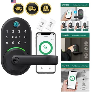 Smart Door Handle Lock Keyless Entry Fingerprint Digital Deadbolt App