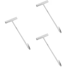 3 PCS Lifting Hook with Handle Manhole Lifter Clear Hooks Heavy Duty Hub Puller