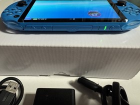 Sony PlayStation PS Vita Console Aqua Blue (PCH-2001) W/ Charger & Original Box