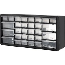 Global Industrial 30 Drawers Plastic Drawer Parts Cabinet 20"W x 6-1/2"D x 10"H