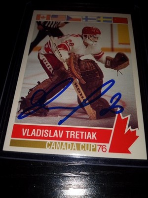 1992-93 Future Trends '76 Canada Cup  #163 Vladislav Tretiak autographed cards