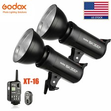 US 600W 2x Godox SK300II 300w Studio Strobe Flash Light Head XT-16 Trigger kit