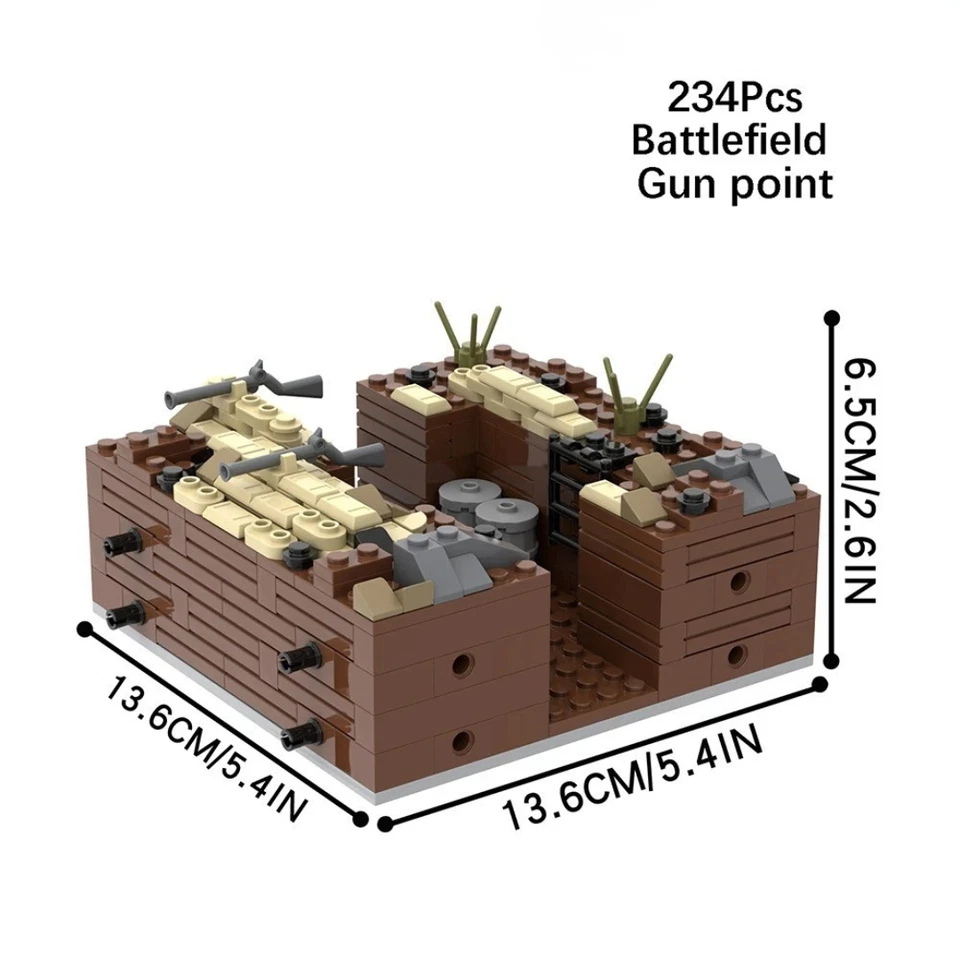 WW2 Battlefield Trench Fortifications MOC Building Blocks Set Kids Toys Gift Set - Image 3 of 4
