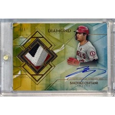 Shohei Ohtani 2020 Topps Diamond Icons 1/1 Game-Used 4-Color Patch On Card Auto