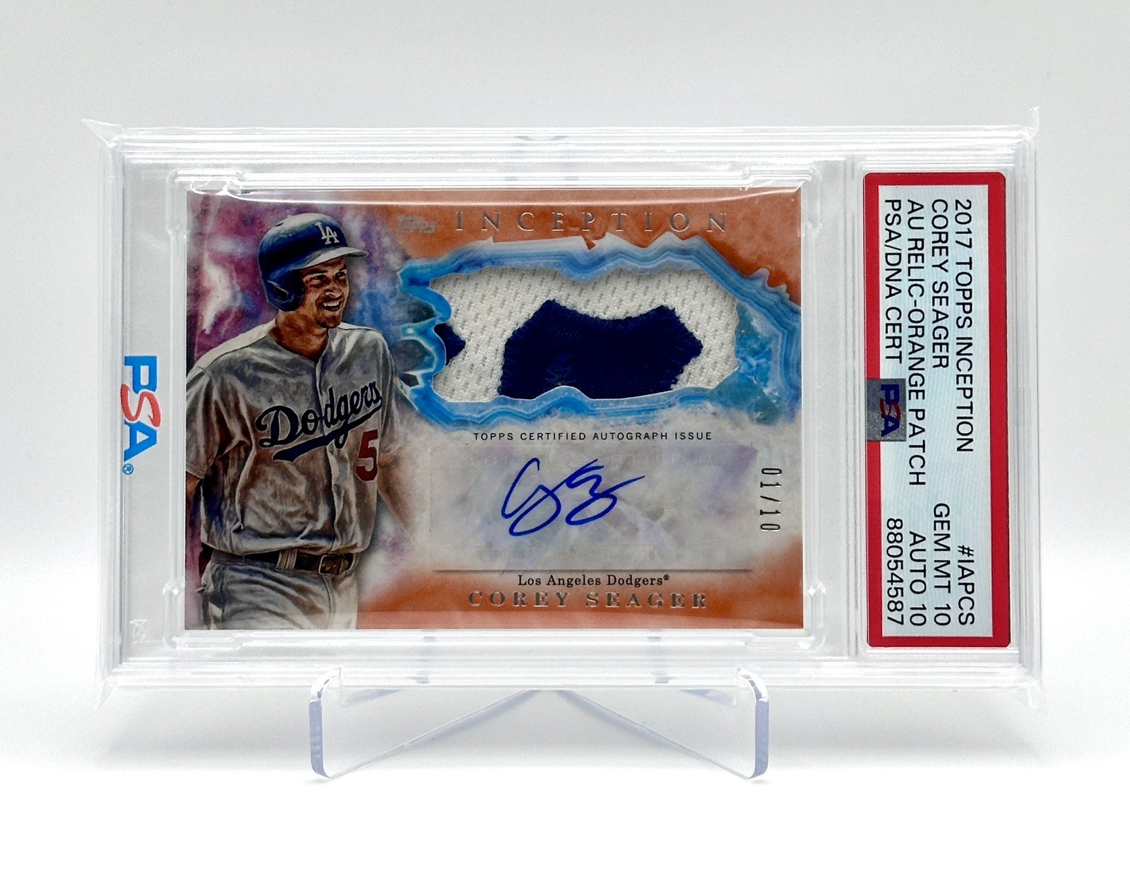 2017 Topps Inception Auto Patch Corey Seager /10 PSA 10 PSA 10 auto POP 1