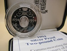 COIN - 1994 UK Royal Mint Silver Proof Two Pound £2 Teracentary With Case & COA