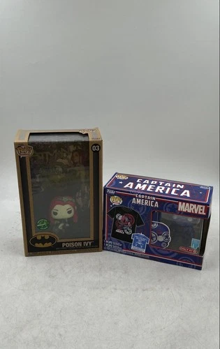 Funko Pop! Poison Ivy Marvel Captain America Vinyl Figure & T-Shirt Lot Of 2