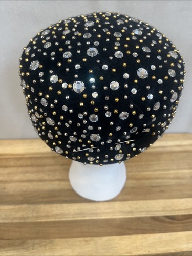 VtG Rare Frank Olive Private Collection Wool & Rhinestone Gold Silver Detail Hat - Picture 6 of 16