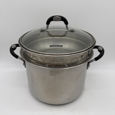 Tramontina Professional 18/10 Stainless Steel 8 Qt Stock Pot Dutch Oven Steamer