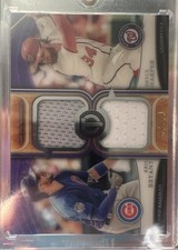 2018 Topps Tribute - Dual Relics Bryce Harper, Kris Bryant #DR-BH Purple /50...