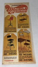 Vintage 1970s COSCO Furniture Print AD Chair Table Hamilton Columbus IN 1976