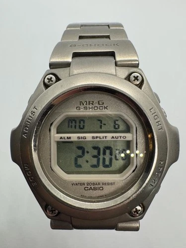 Near MINT CASIO G-SHOCK MRG-100T Titanium Digital Watch Silver From JAPAN