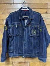 Vintage Willie Esco Denim Jacket Mens XL Blue Trucker 90s Rap Urban NAS