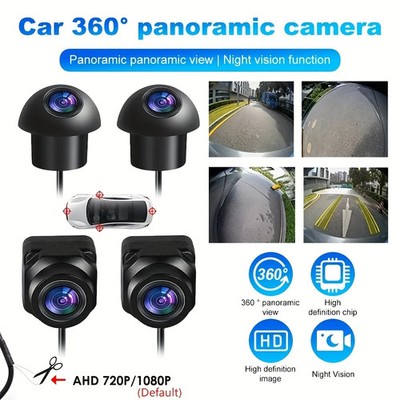 4-Way Wide Angle 360° Car Camera-1080P AHD,Temperature Resistant for Driving