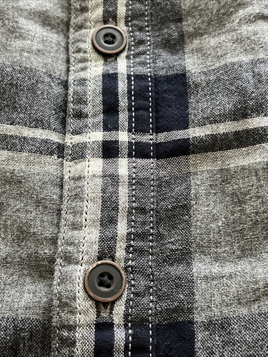 Lucky Brand Langarm Flanell Herren Hemd 100% Baumwolle schwarz grau kariert Gr. L - Bild 10 von 10
