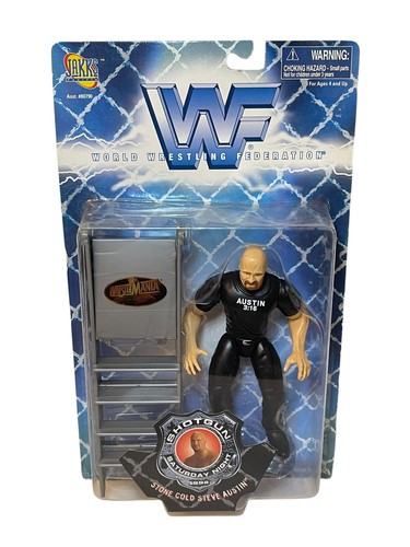 1998 WWF Jakks SHOTGUN SATURDAY NIGHT Stone Cold Steve Austin 6" Figure NEW Read