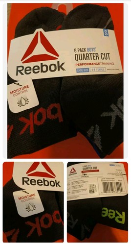 Reebok Boys Socks 6 Pair Sz S 4-8 Lowcut Socks - Picture 2 of 8