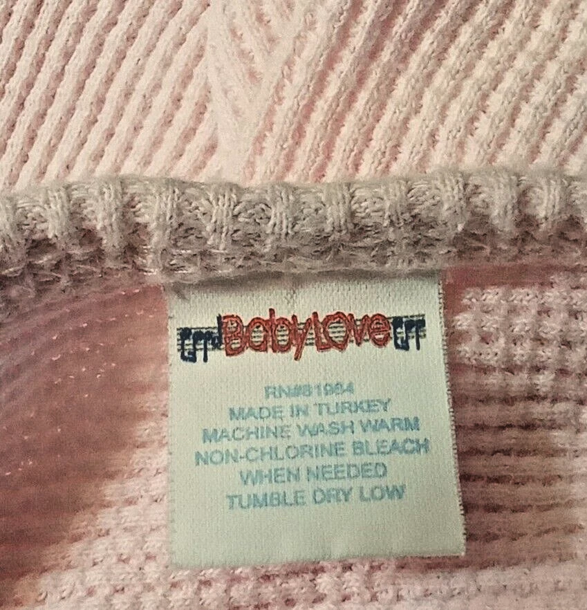 BABYLOVE Rosa Tejido Waffle 100% Algodón Bebé Seguridad Manta Patos Caracol Foto 3 de 4