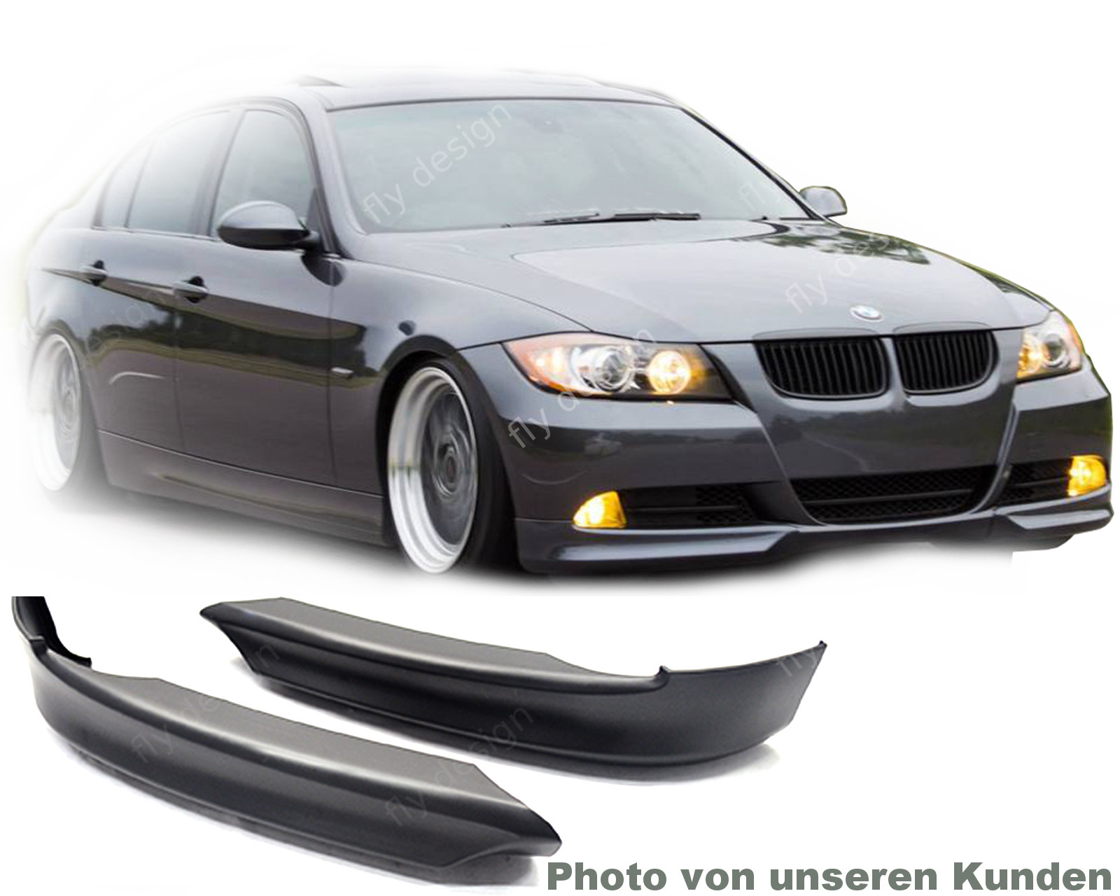 Suitable for BMW E90 E91 05-08, Front Spoiler Splitter Diffuser Flap