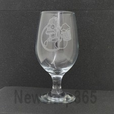 Personalizzato Bicchiere di birra con stelo Simpson inciso a laser con nome logo